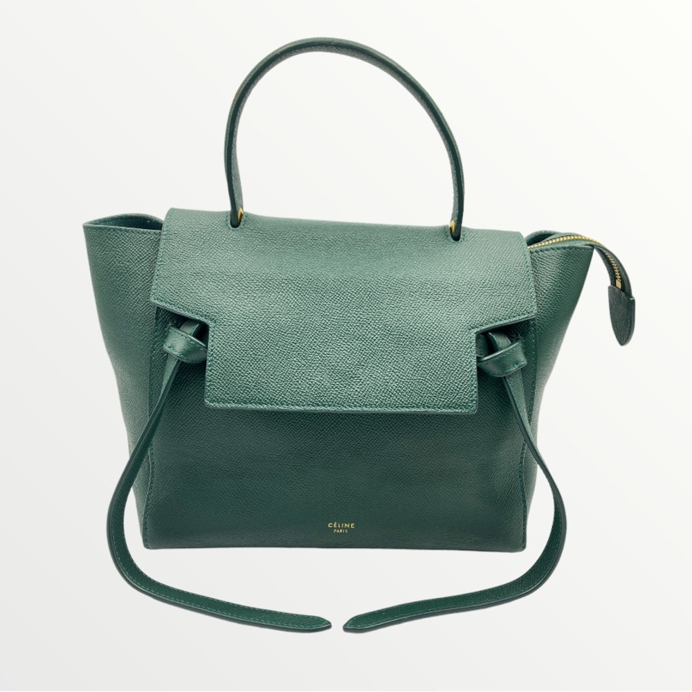 Celine Micro Belt Bag in Grained Calfskin Amazone Green - Picture 15 of 15